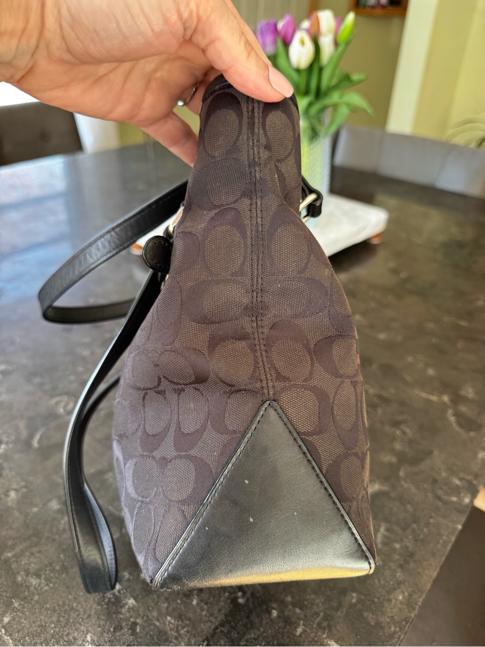 Coach Black Zip Top Tote (F36375) - Picture 5 of 12